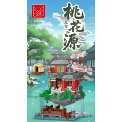 XMORK 20208 The Peach Garden Xếp hình lắp ráp ghép mô hình Chế độ xem phố 3 trong 1 của Taohuayuan