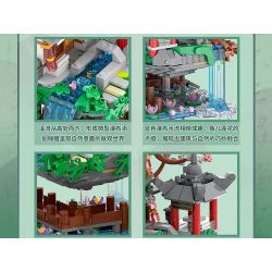 XMORK 20208 The Peach Garden Xếp hình lắp ráp ghép mô hình Chế độ xem phố 3 trong 1 của Taohuayuan
