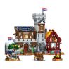 XMORK 20207 Medieval Castle Town Xếp hình lắp ráp ghép mô hình Chế độ xem phố 3 trong 1 của Thị trấn Lâu đài thời Trung cổ