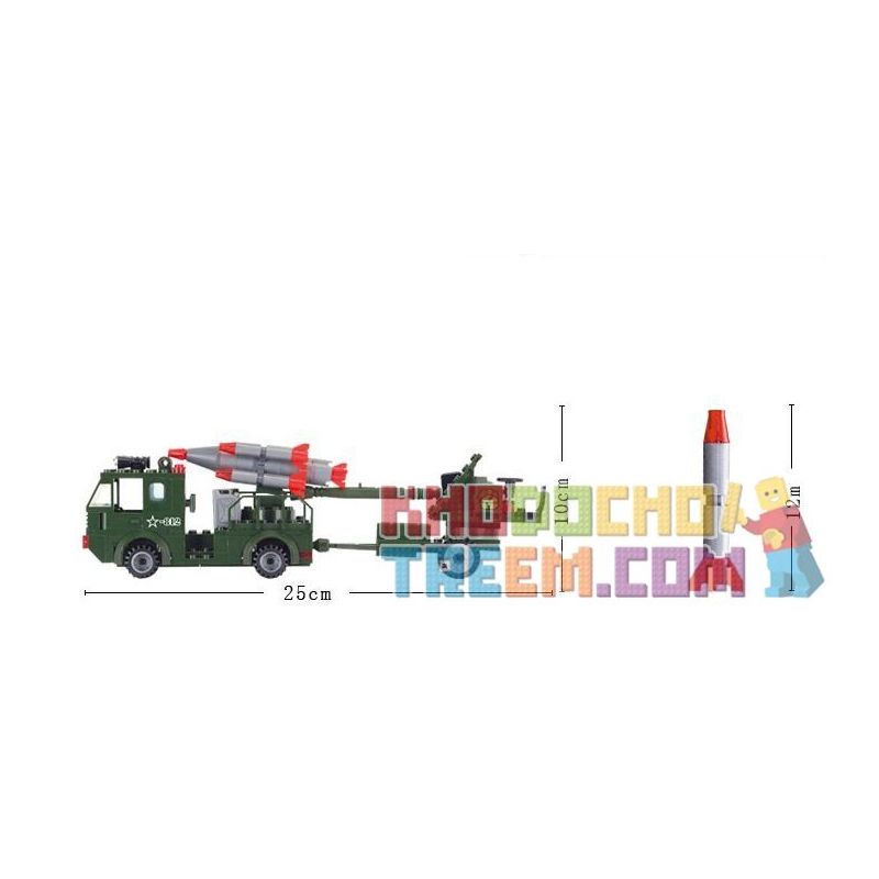 Enlighten 812 Qman 812 non  XE TẢI PHÓNG ROCKET KÉO PHÁO bộ đồ chơi xếp lắp ráp ghép mô hình Military Army COMBATZONES ROCKET Quân Sự Bộ Đội 242 khối