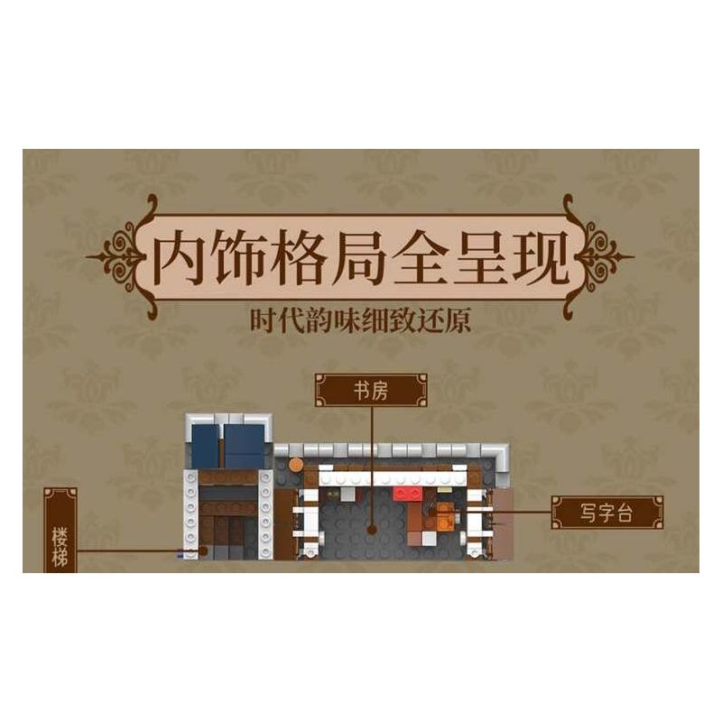 XMORK 20207 Medieval Castle Town Xếp hình lắp ráp ghép mô hình Chế độ xem phố 3 trong 1 của Thị trấn Lâu đài thời Trung cổ