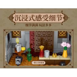 XMORK 20207 Medieval Castle Town Xếp hình lắp ráp ghép mô hình Chế độ xem phố 3 trong 1 của Thị trấn Lâu đài thời Trung cổ