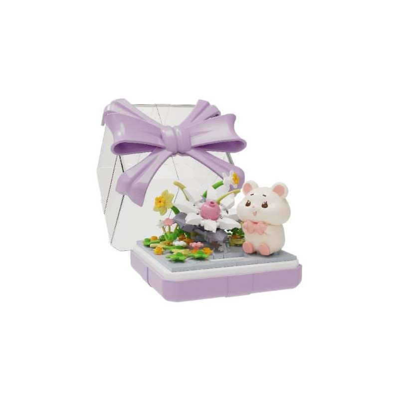 Boda BD8004 Xếp hình lắp ráp ghép mô hình Rừng đào Chuột đào dễ thương 4 loại: Bauhinia Love, Secret Words, Sound Flower Story, Peach Zhongxia