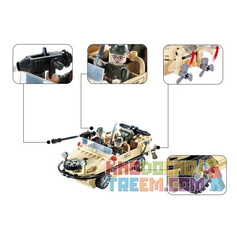 Enlighten 813 Qman 813 non  CHIẾN ĐẤU TRÊN ĐẦM LẦY bộ đồ chơi xếp lắp ráp ghép mô hình Military Army COMBATZONES AMPHIBIAN VEHICLE Quân Sự Bộ Đội 272 khối