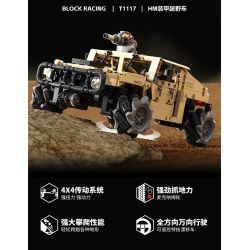 Takuki T1117 Xếp hình lắp ráp ghép mô hình Xe địa hình bọc thép HM xe drift 1:12