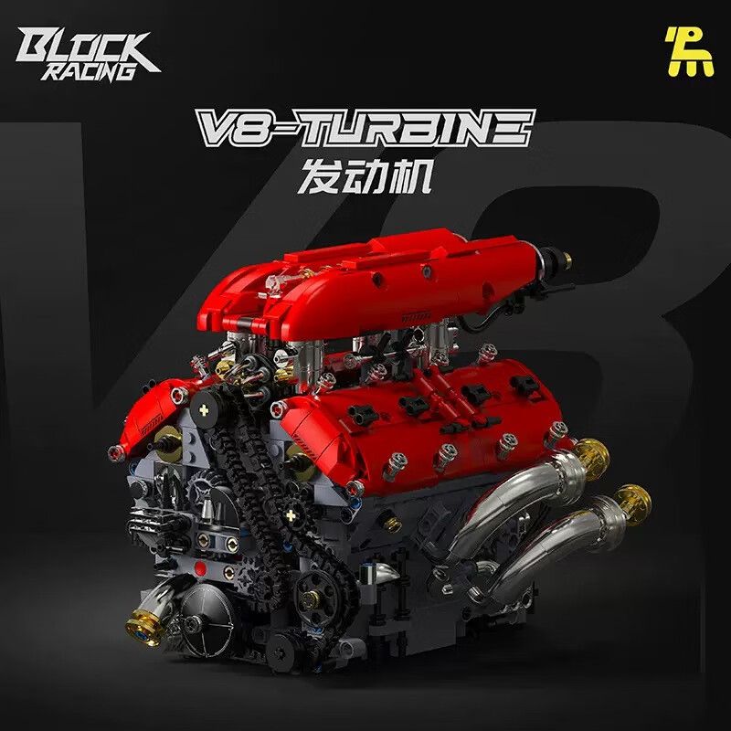 Takuki T5011 V8-Turbine Engine Xếp hình lắp ráp ghép mô hình Động cơ V8