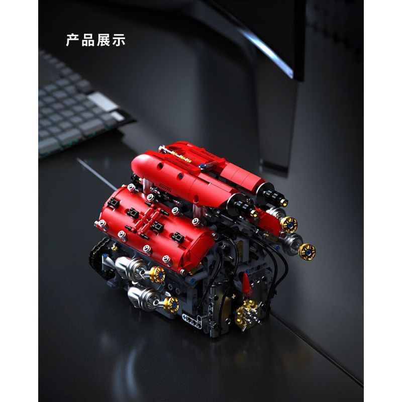 Takuki T5011 V8-Turbine Engine Xếp hình lắp ráp ghép mô hình Động cơ V8