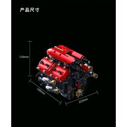 Takuki T5011 V8-Turbine Engine Xếp hình lắp ráp ghép mô hình Động cơ V8
