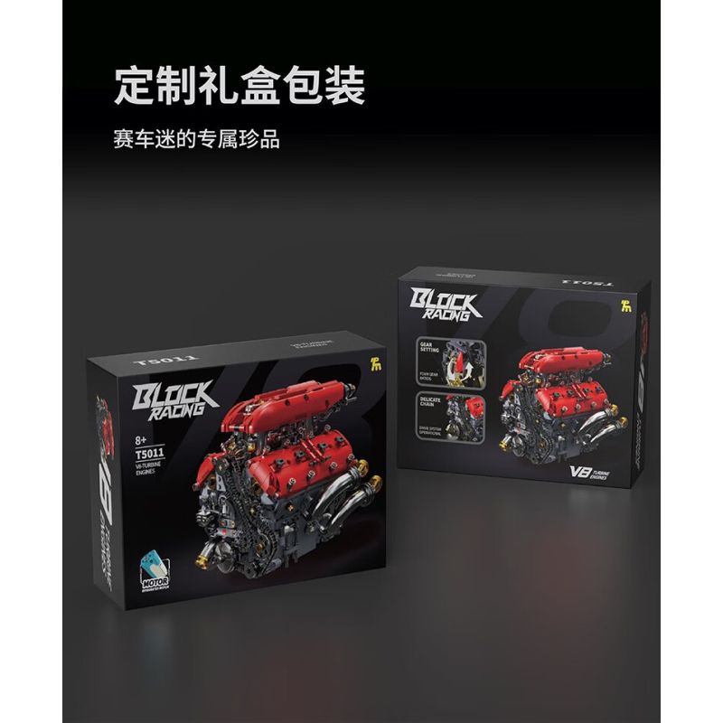 Takuki T5011 V8-Turbine Engine Xếp hình lắp ráp ghép mô hình Động cơ V8