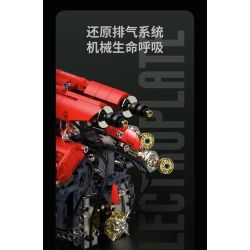 Takuki T5011 V8-Turbine Engine Xếp hình lắp ráp ghép mô hình Động cơ V8