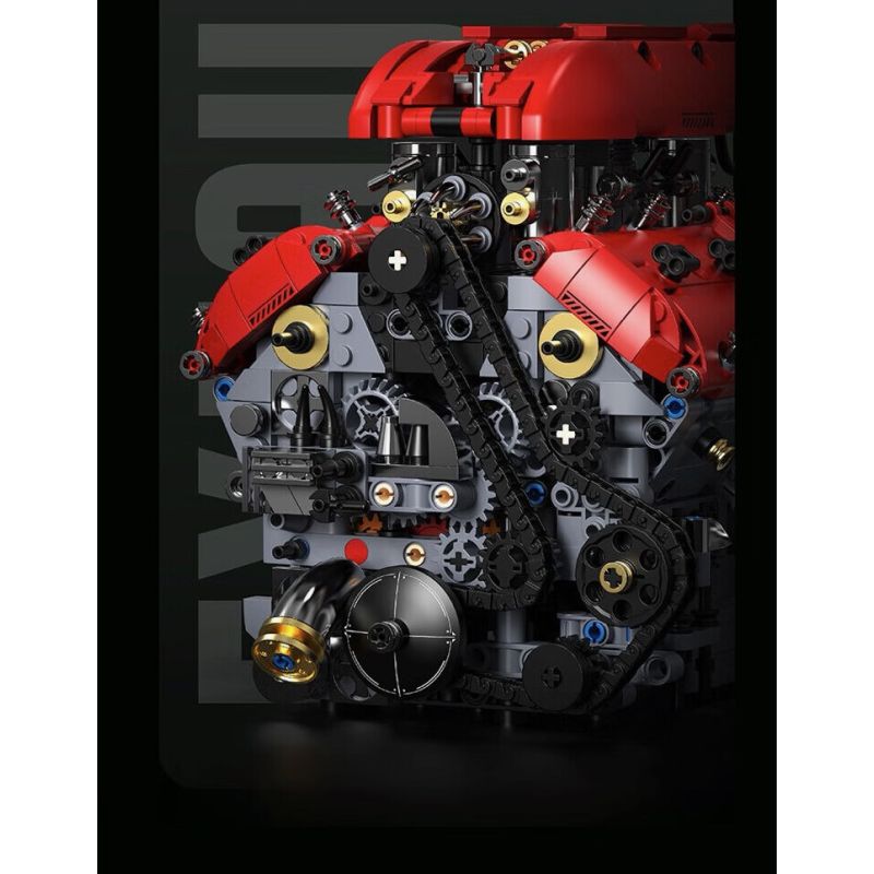 Takuki T5011 V8-Turbine Engine Xếp hình lắp ráp ghép mô hình Động cơ V8