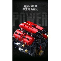 Takuki T5011 V8-Turbine Engine Xếp hình lắp ráp ghép mô hình Động cơ V8