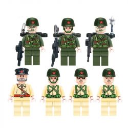 Enlighten 811 Qman 811 non  XE TẢI CHỞ QUÂN LÍNH 3 TRONG 1 bộ đồ chơi xếp lắp ráp ghép mô hình Military Army COMBATZONES CARRY TRUCK Quân Sự Bộ Đội 308 khối