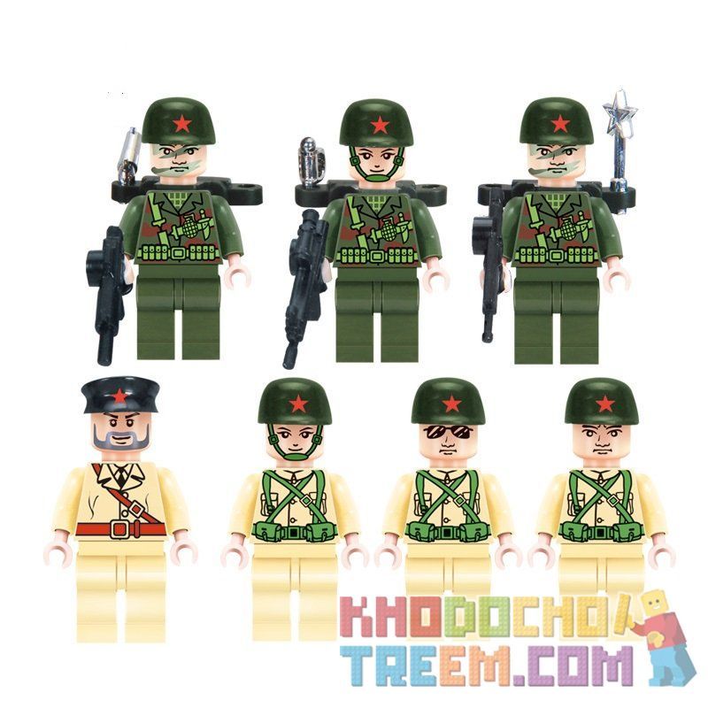 Enlighten 811 Qman 811 non  XE TẢI CHỞ QUÂN LÍNH 3 TRONG 1 bộ đồ chơi xếp lắp ráp ghép mô hình Military Army COMBATZONES CARRY TRUCK Quân Sự Bộ Đội 308 khối