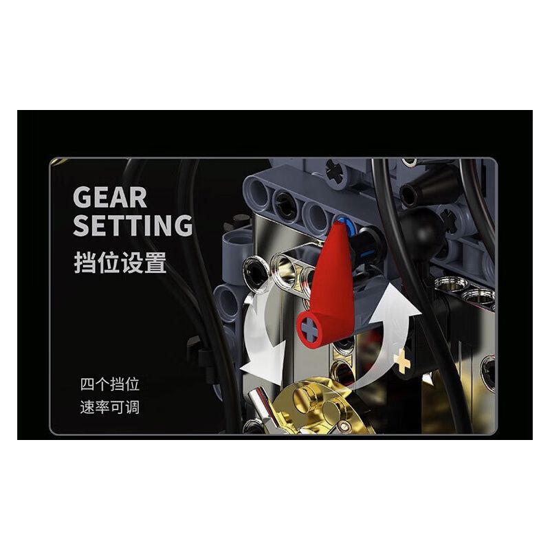 Takuki T5011 V8-Turbine Engine Xếp hình lắp ráp ghép mô hình Động cơ V8