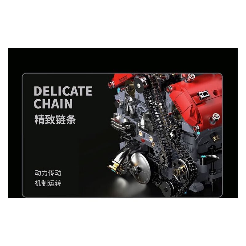 Takuki T5011 V8-Turbine Engine Xếp hình lắp ráp ghép mô hình Động cơ V8