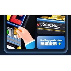 GULY 60542 Creative Fruit Arcade Xếp hình lắp ráp ghép mô hình Máy đánh bạc Rock and Roll hoài cổ