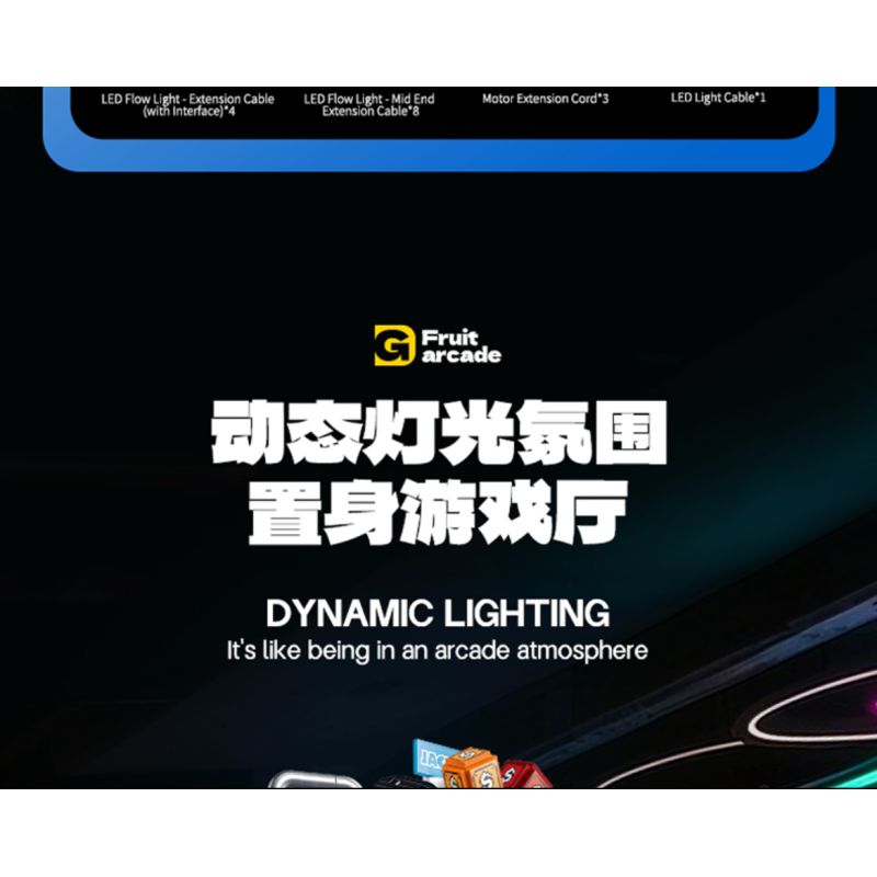 GULY 60542 Creative Fruit Arcade Xếp hình lắp ráp ghép mô hình Máy đánh bạc Rock and Roll hoài cổ