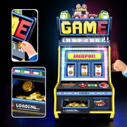 GULY 60542 Creative Fruit Arcade Xếp hình lắp ráp ghép mô hình Máy đánh bạc Rock and Roll hoài cổ