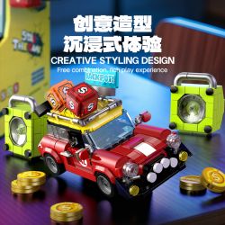 GULY 60542 Creative Fruit Arcade Xếp hình lắp ráp ghép mô hình Máy đánh bạc Rock and Roll hoài cổ