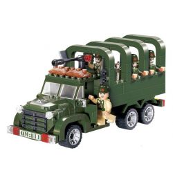 Enlighten 811 Qman 811 non  XE TẢI CHỞ QUÂN LÍNH 3 TRONG 1 bộ đồ chơi xếp lắp ráp ghép mô hình Military Army COMBATZONES CARRY TRUCK Quân Sự Bộ Đội 308 khối