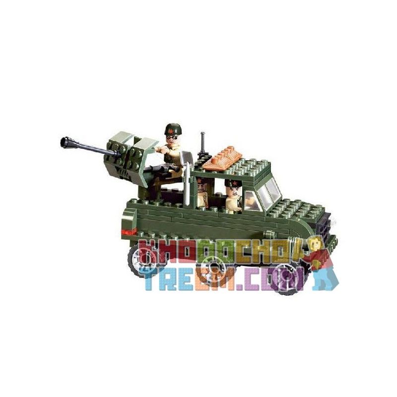 Enlighten 811 Qman 811 non  XE TẢI CHỞ QUÂN LÍNH 3 TRONG 1 bộ đồ chơi xếp lắp ráp ghép mô hình Military Army COMBATZONES CARRY TRUCK Quân Sự Bộ Đội 308 khối