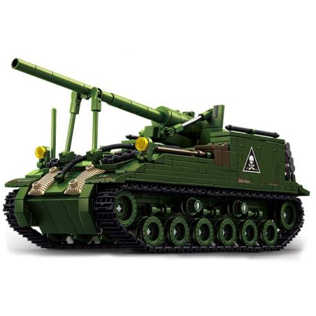 Le Yi 66096 M40 Long Tom Xếp hình lắp ráp ghép mô hình Pháo tự hành M40