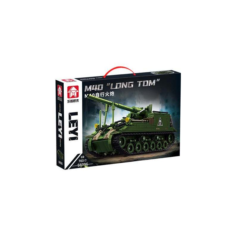 Le Yi 66096 M40 Long Tom Xếp hình lắp ráp ghép mô hình Pháo tự hành M40