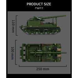 Le Yi 66096 M40 Long Tom Xếp hình lắp ráp ghép mô hình Pháo tự hành M40
