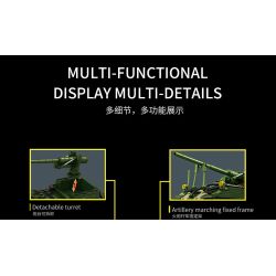 Le Yi 66096 M40 Long Tom Xếp hình lắp ráp ghép mô hình Pháo tự hành M40