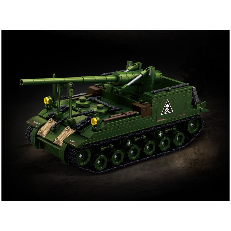 Le Yi 66096 M40 Long Tom Xếp hình lắp ráp ghép mô hình Pháo tự hành M40