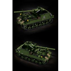 Le Yi 66096 M40 Long Tom Xếp hình lắp ráp ghép mô hình Pháo tự hành M40