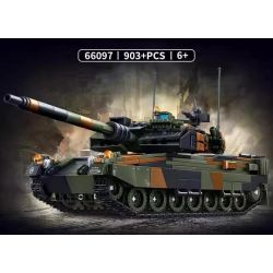 Le Yi 66097 Leoparo 2A6 Tank Xếp hình lắp ráp ghép mô hình Xe tăng chiến đấu chủ lực Leopard 2A6