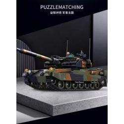 Le Yi 66097 Leoparo 2A6 Tank Xếp hình lắp ráp ghép mô hình Xe tăng chiến đấu chủ lực Leopard 2A6