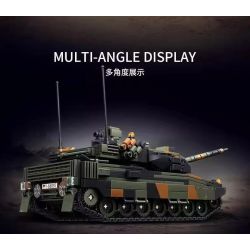 Le Yi 66097 Leoparo 2A6 Tank Xếp hình lắp ráp ghép mô hình Xe tăng chiến đấu chủ lực Leopard 2A6