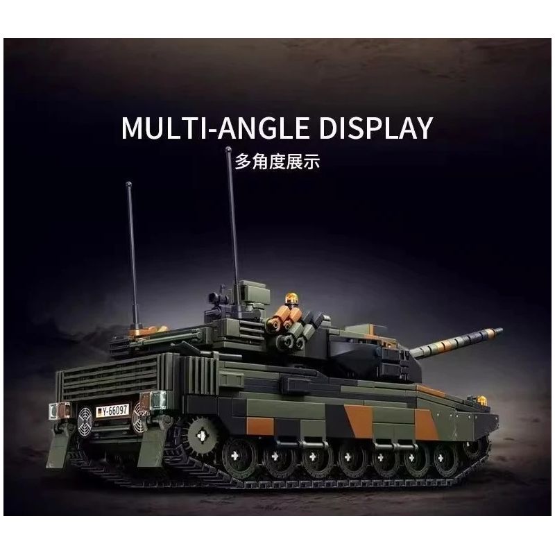Le Yi 66097 Leoparo 2A6 Tank Xếp hình lắp ráp ghép mô hình Xe tăng chiến đấu chủ lực Leopard 2A6