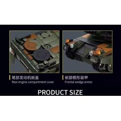 Le Yi 66097 Leoparo 2A6 Tank Xếp hình lắp ráp ghép mô hình Xe tăng chiến đấu chủ lực Leopard 2A6