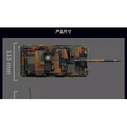 Le Yi 66097 Leoparo 2A6 Tank Xếp hình lắp ráp ghép mô hình Xe tăng chiến đấu chủ lực Leopard 2A6