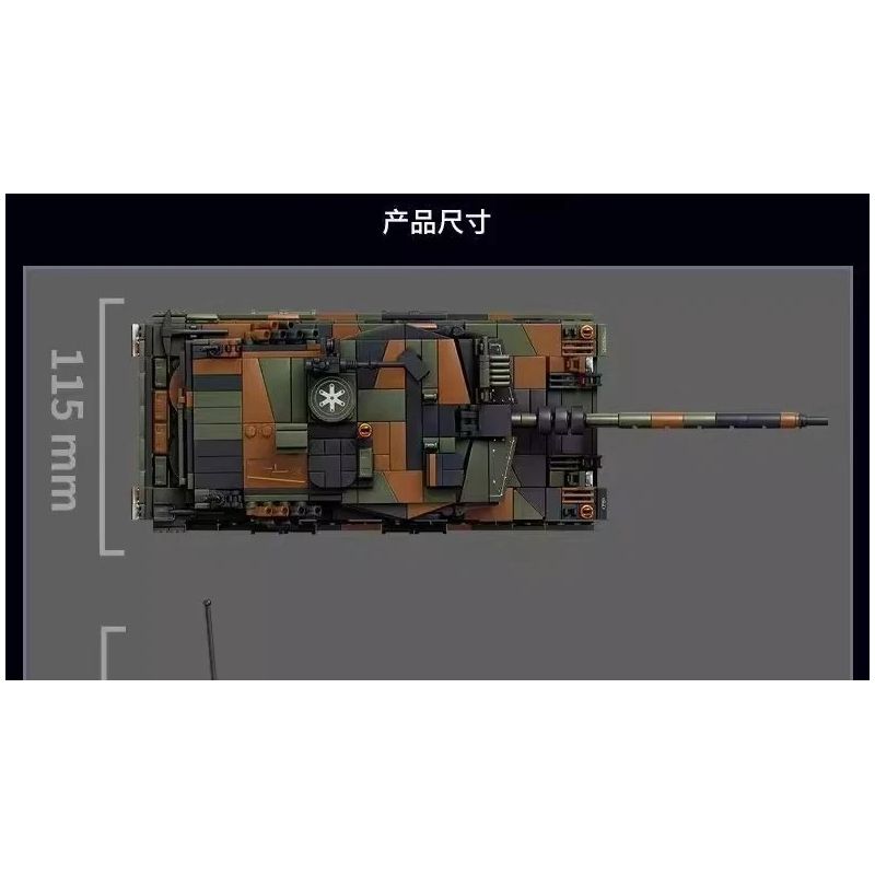 Le Yi 66097 Leoparo 2A6 Tank Xếp hình lắp ráp ghép mô hình Xe tăng chiến đấu chủ lực Leopard 2A6