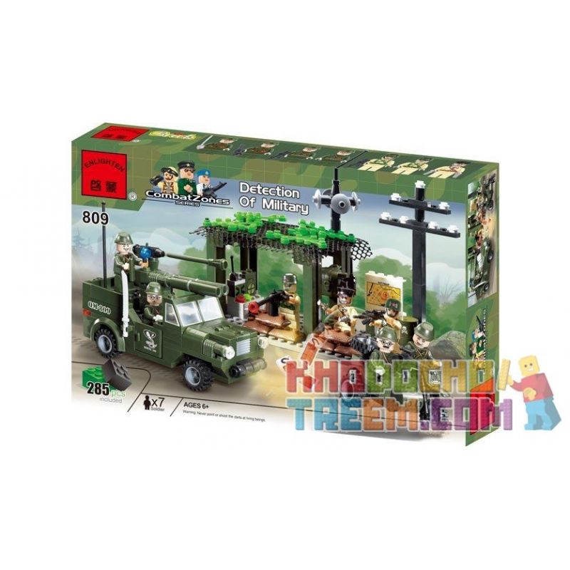 Enlighten 809 Qman 809 non  TẤN CÔNG ĐỘT NHẬP bộ đồ chơi xếp lắp ráp ghép mô hình Military Army COMBATZONES DETECTION OF MILITARY Quân Sự Bộ Đội 285 khối