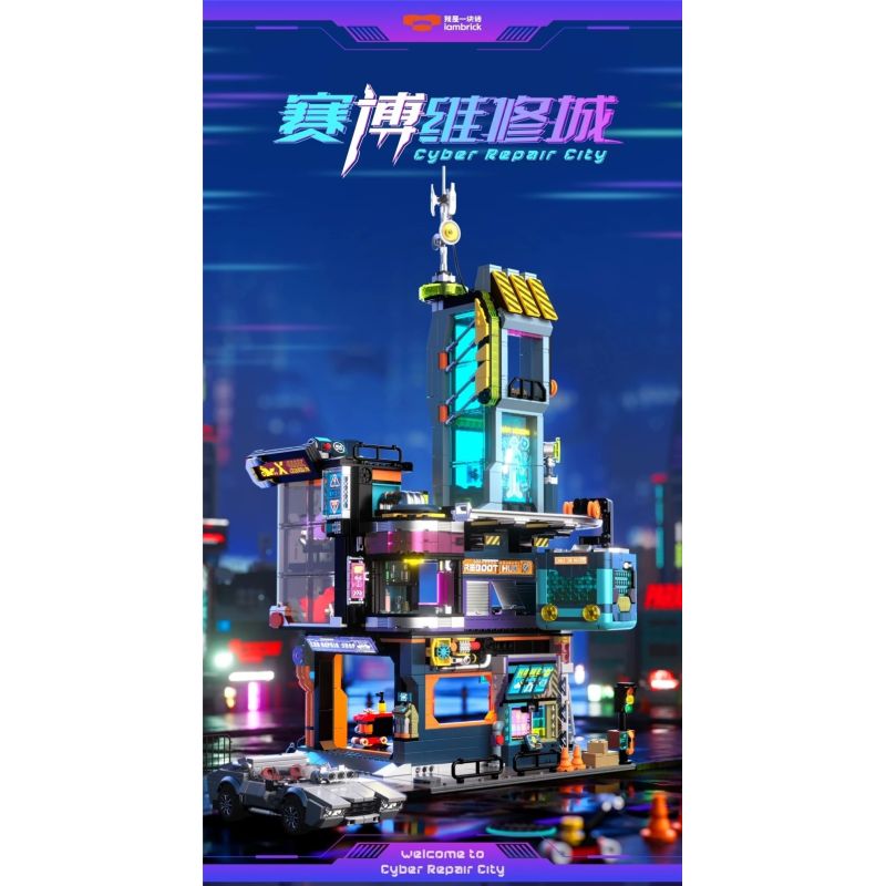 iambrick 40104 Cyber Repair City Xếp hình lắp ráp ghép mô hình Thành phố bảo trì mạng