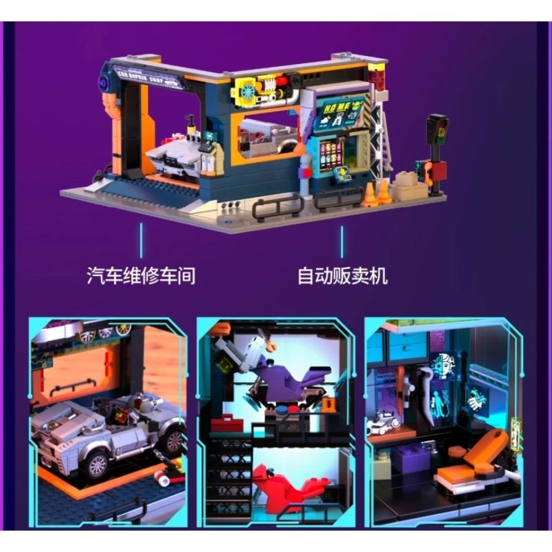 iambrick 40104 Cyber Repair City Xếp hình lắp ráp ghép mô hình Thành phố bảo trì mạng
