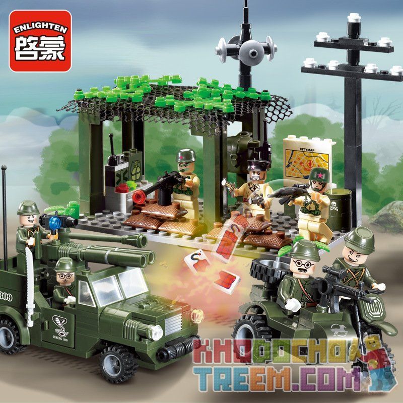 Enlighten 809 Qman 809 non  TẤN CÔNG ĐỘT NHẬP bộ đồ chơi xếp lắp ráp ghép mô hình Military Army COMBATZONES DETECTION OF MILITARY Quân Sự Bộ Đội 285 khối