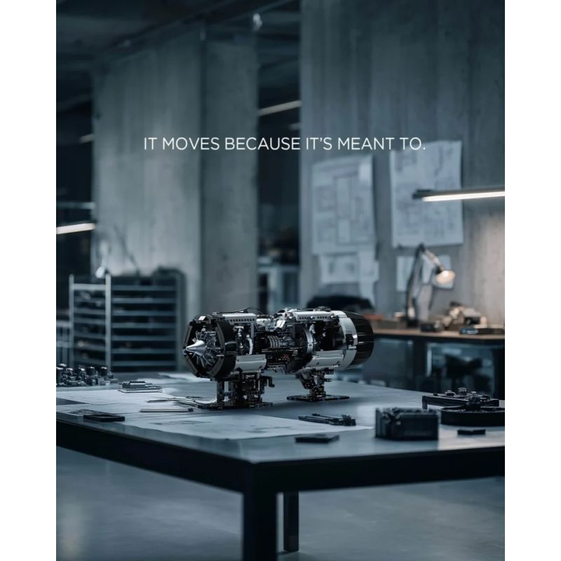 Nifeliz NF10317 Turbofan Engine Xếp hình lắp ráp ghép mô hình động cơ phản lực cánh quạt