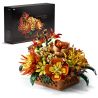 Nifeliz NF10325 Autumn Floral Basket Xếp hình lắp ráp ghép mô hình giỏ hoa mùa thu vàng