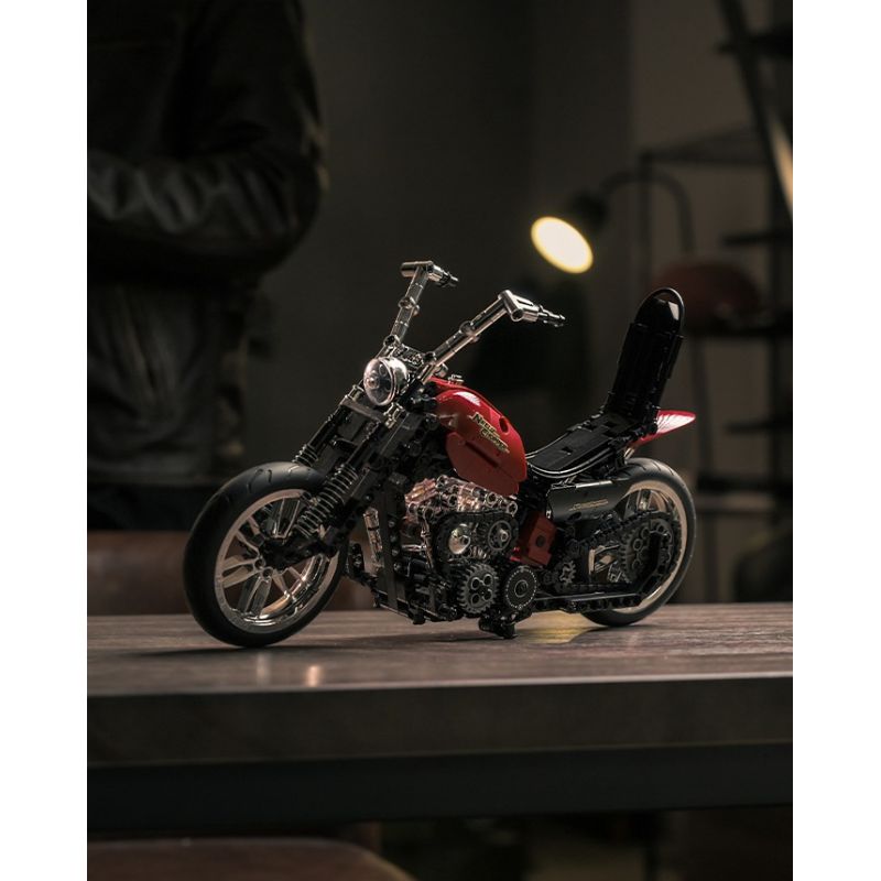 Nifeliz NF10308 Chopper Motorcycle Xếp hình lắp ráp ghép mô hình Xe máy tùy chỉnh theo phong cách retro của Mỹ