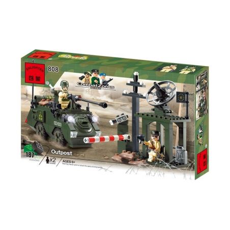 Enlighten 808 Qman 808 non  TIỀN ĐỒN bộ đồ chơi xếp lắp ráp ghép mô hình Military Army COMBATZONES OUTPOST Quân Sự Bộ Đội 187 khối