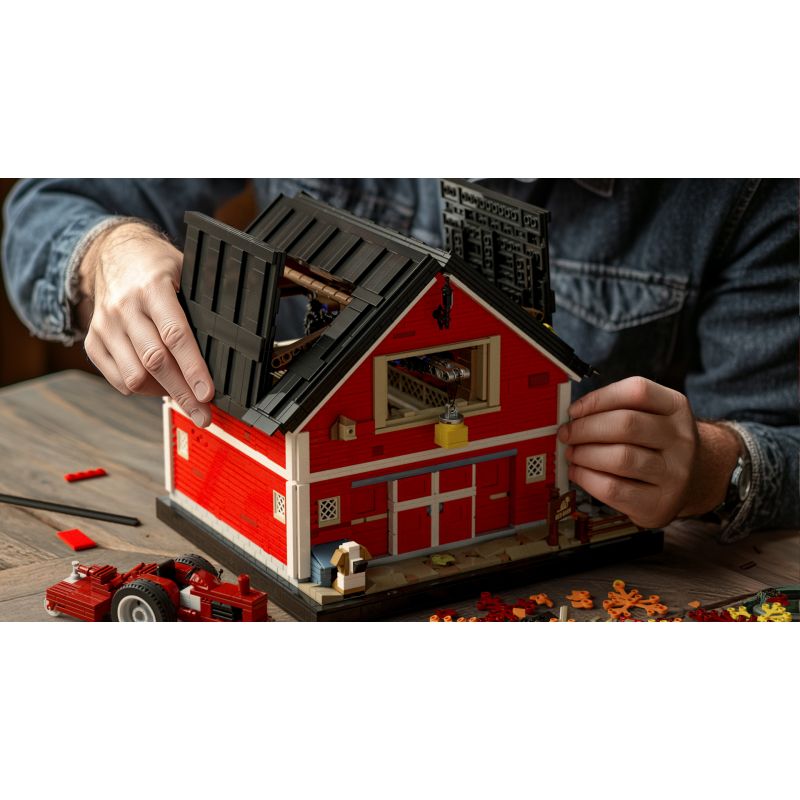 Nifeliz NF10314 Red Barn Xếp hình lắp ráp ghép mô hình chuồng đỏ