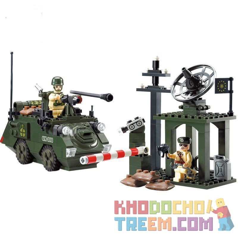 Enlighten 808 Qman 808 non Lego TIỀN ĐỒN bộ đồ chơi xếp lắp ráp ghép mô hình Military Army COMBATZONES OUTPOST Quân Sự Bộ Đội 187 khối