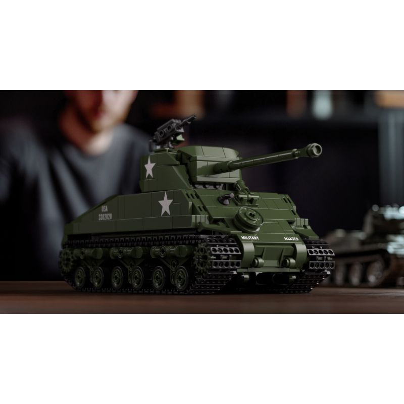 Nifeliz NF10313 Sherman Military Tank Xếp hình lắp ráp ghép mô hình Xe tăng M4 Sherman